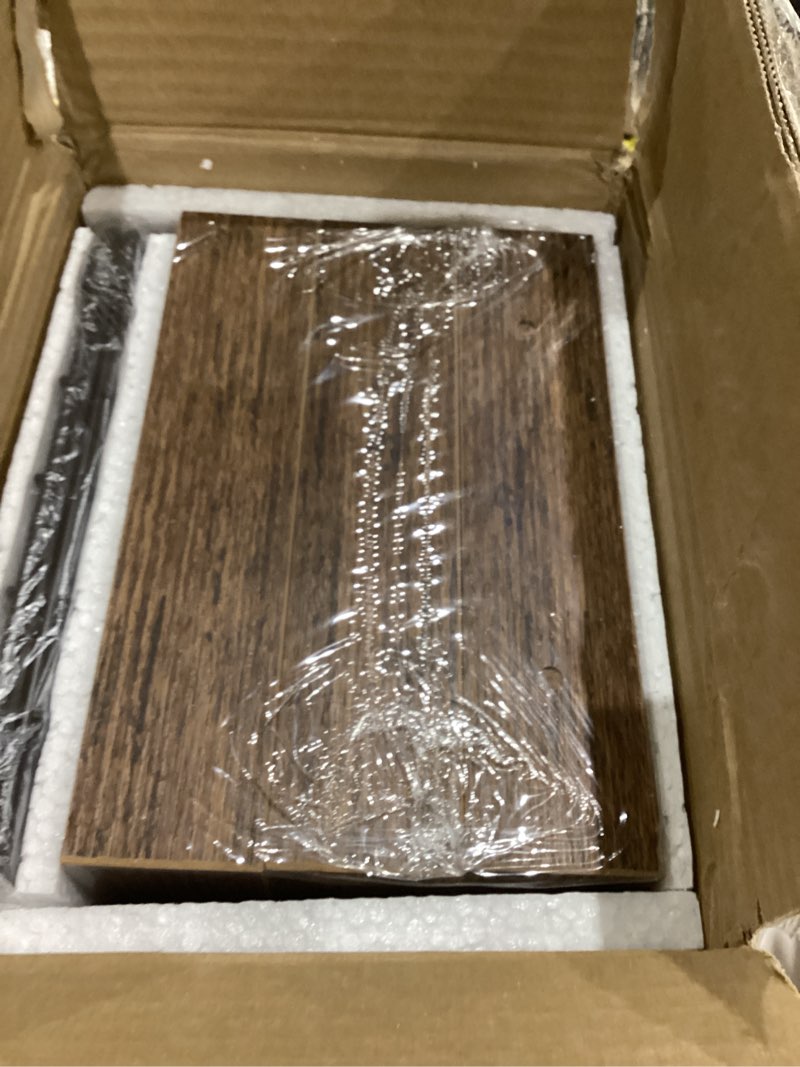 Condition photo showing As Is for QEEIG Bathroom Shelves Over Toilet - Wall Mounted Floating Shelves Toilet Paper Storage Small Farmhouse Decor Shelf 16 inch Set of 3, Rustic Brown (019-BN3) 3pcs A. Brown