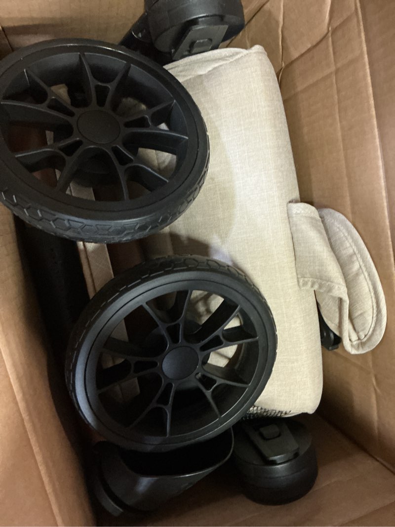 Condition photo showing Good Condition for Bombi B?bee V2 Lightweight Baby Stroller - Premium Vegan Leather, One-Hand Fold, Infinite Recline, Aircraft-Grade Aluminum Frame, XXL Canopy, and Ample Storage Umbrella Stroller - Sand