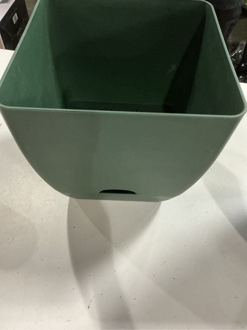 Condition photo showing Good Condition for square self-watering plastic indoor outdoor planter pot green 10"x10" - room essentials