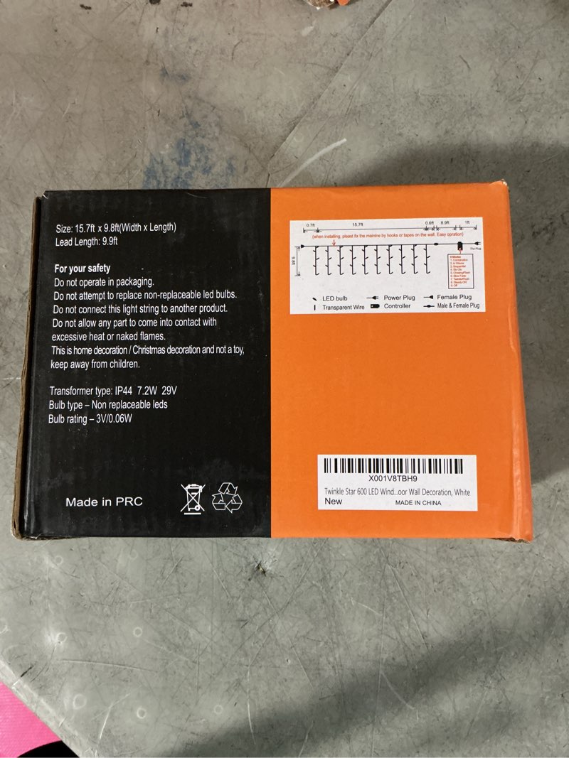 Condition photo showing New/Like New for twinkle star 600 led window curtain string light christmas wedding party garden bedroom indoor outdoor wall decoration, white