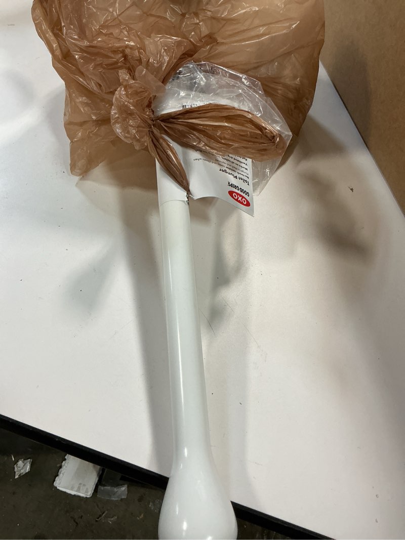 Condition photo showing As Is for OXO Good Grips Toilet Plunger
