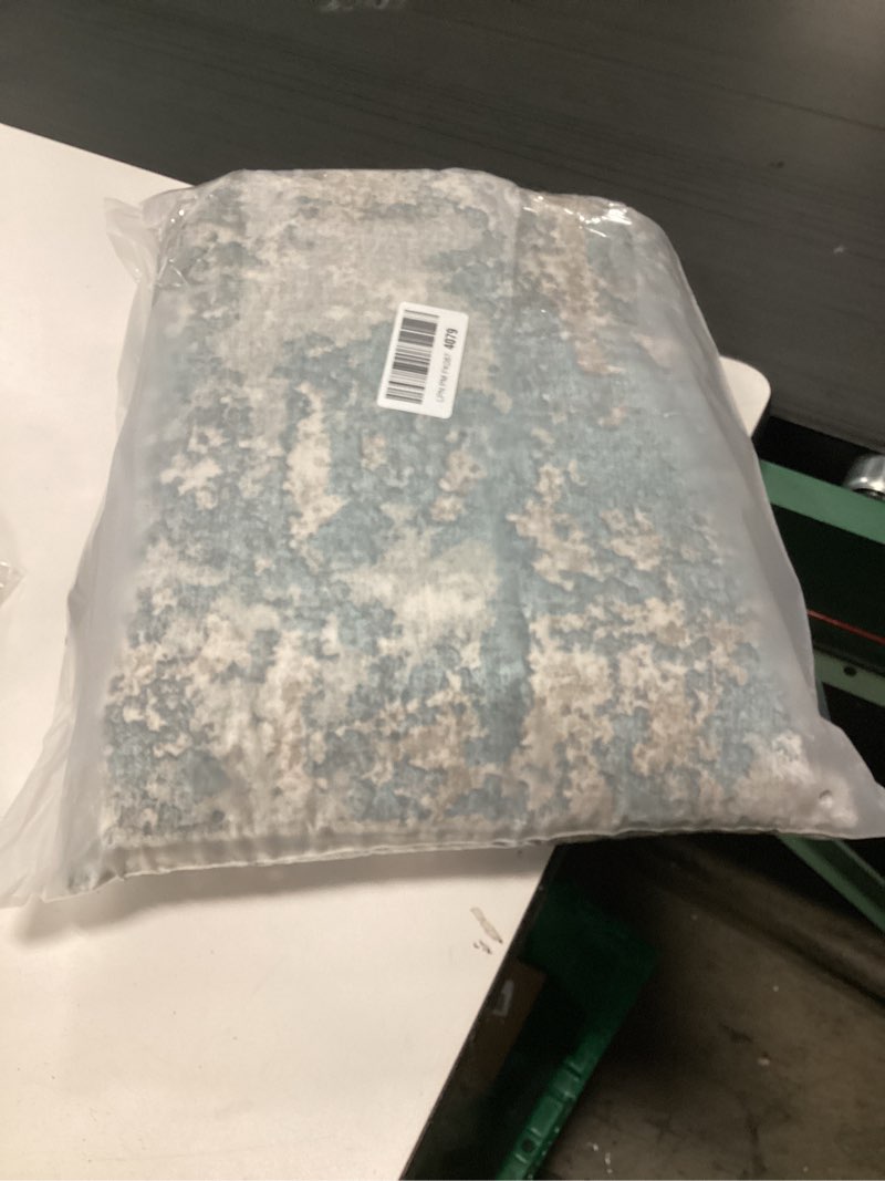 Condition photo showing New/Like New for WITSHOCK Living Room Area Rugs 5x7?Modern Abstract Machine Washable Large Rug for Bedroom Dining Room Non-Slip Stain Resistant Home Office Decor,Teal Brown 5' x 7' (Rectangular) Teal Brown