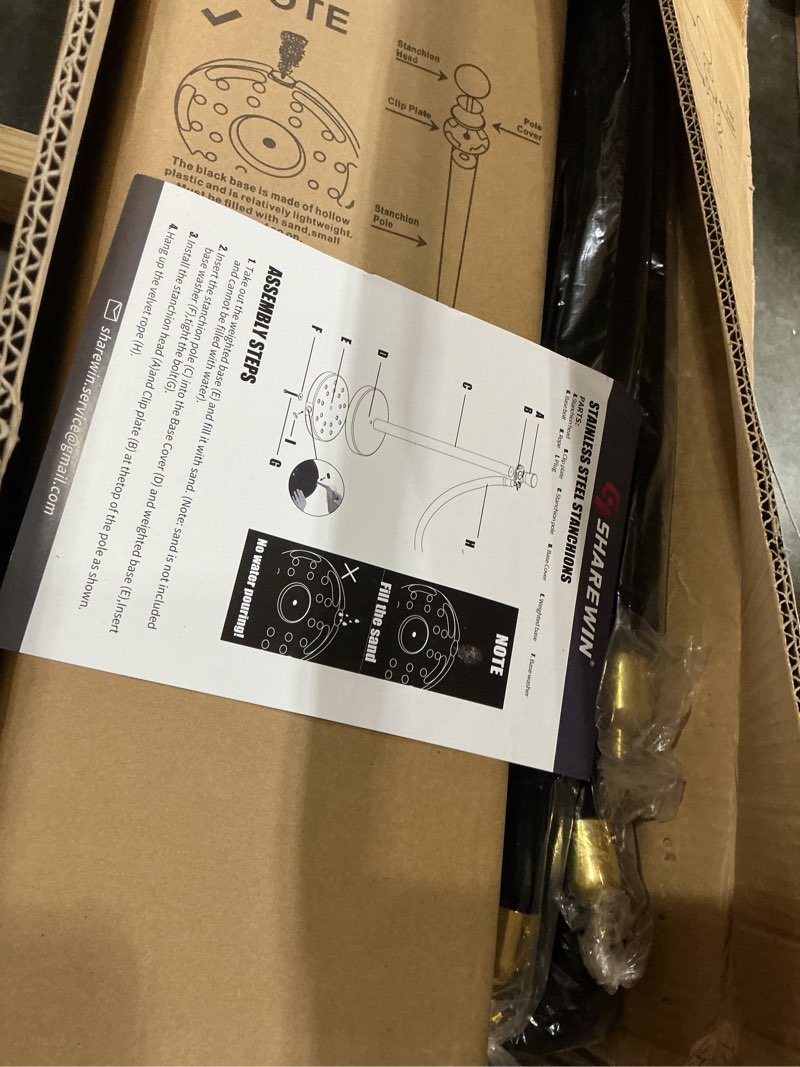 Condition photo showing New/Like New for crowd control stanchion, waterproof and rustproof stanchion set for theater hotels clubs museums, 8pcs