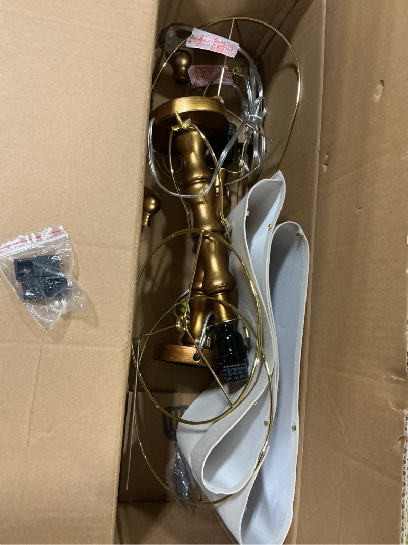 Condition photo showing As Is for BOBOMOMO 20.5" Vintage Nightstand Lamps Set of 2, Farmhouse Table Lamps with Antique Gold Resin Base