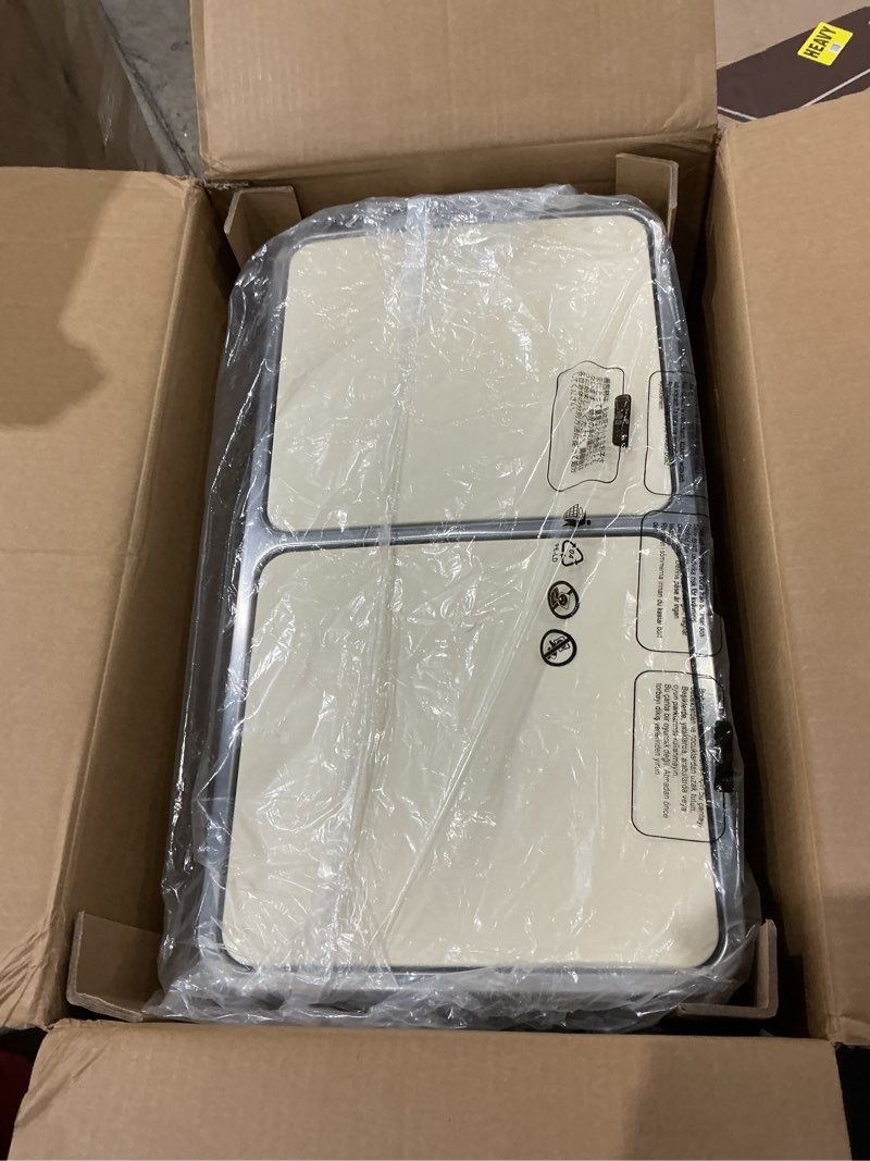 Condition photo showing Good Condition for songmics trash can, 2 x 8 gallon (2 x 30 l) garbage can for kitchen, with 15 trash bags, 2 compartments, plastic inner buckets and hinged lids, airtight, almond color ultb201a01 version 1 almond color
