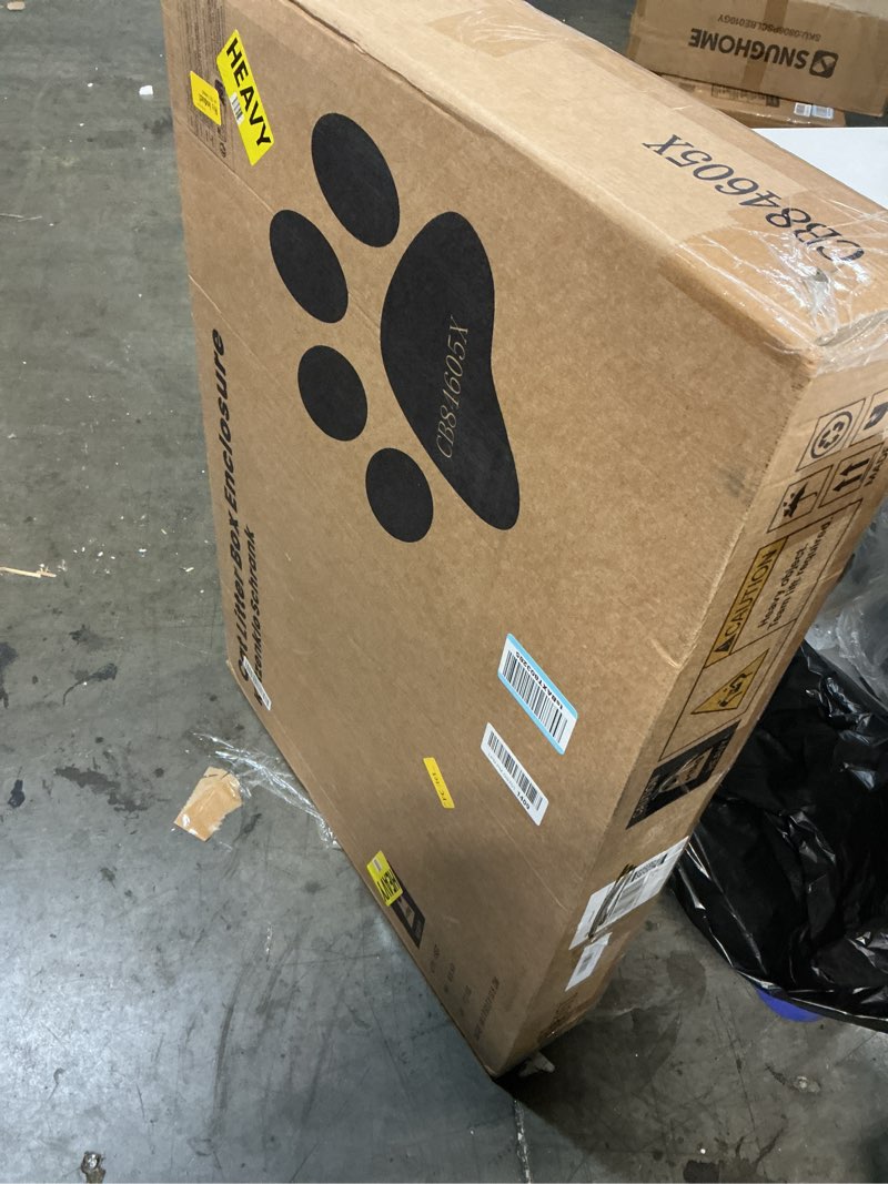 Condition photo showing New/Like New for hzuaneri cat litter box enclosure with cushion, hidden litter box furniture with removable dividers, reversible entrance left or right side, cat house, greige cb84605x light ivory and brown 31.5"l x 21.7"w x 21.3"h