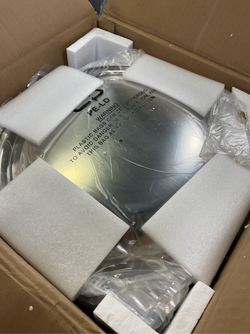 Condition photo showing New/Like New for chafing dishes for buffet 4 pack, 6qt round chafing dish buffet set stainless steel buffet food warmers sets for catering events parties dinners with complete set,gold and silver