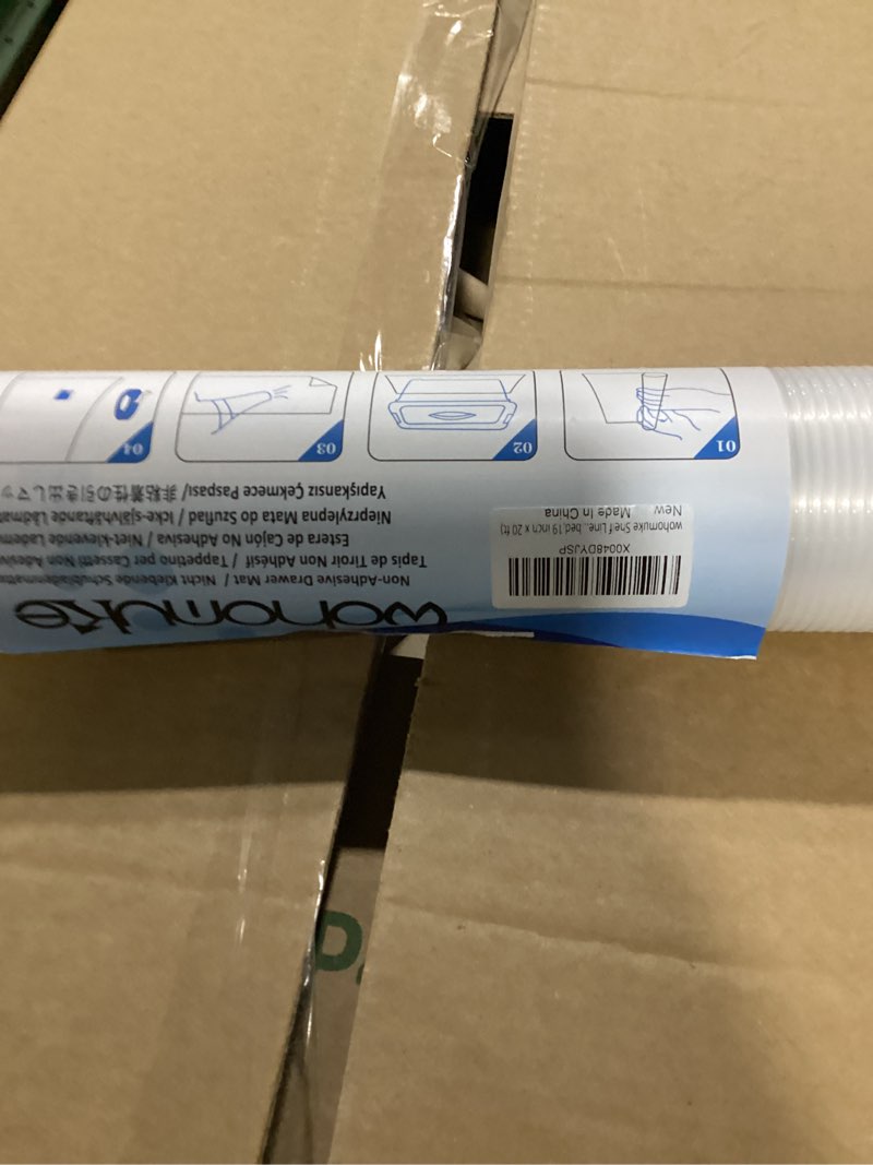 Condition photo showing Good Condition for shelf liners 19 inch x 20 ft shelf liners for kitchen cabinets nonstick lining drawer mats eva protector for cupboard (clear ribbed,19 inch x 20 ft) clear ribbed 19"w x 240"l