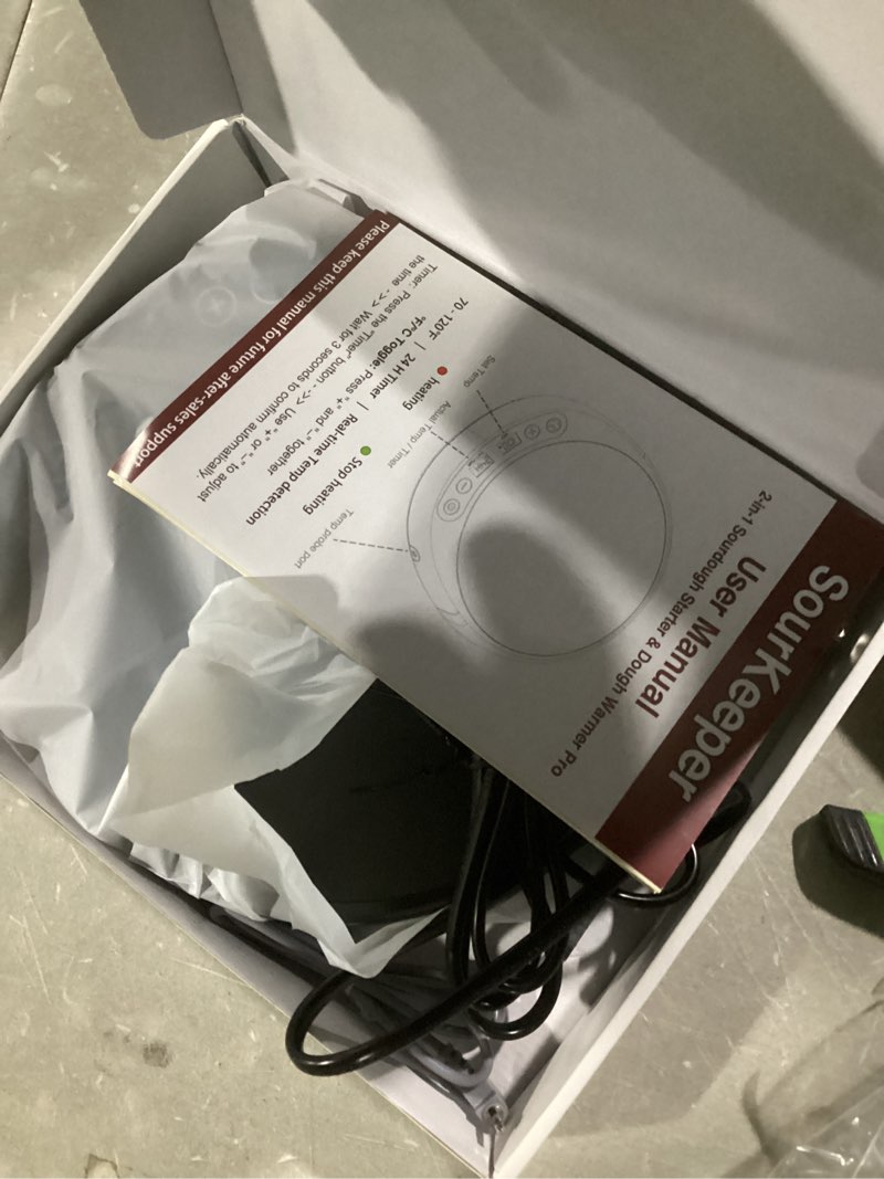 Condition photo showing Good Condition for SourKeeper Larger Sourdough Starter Warmer Pro - 2026 Upgrade Larger Heating Plate, Dough Temp Probe, 1°F Control (70–110°F), 24H Timer, Real-Time Monitoring, for Beginner Bakers Black Pro-Black