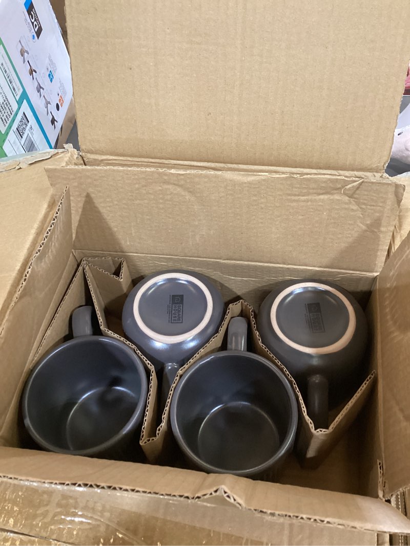 square house 16 piece dinnerware set key west - plates, bowls, and mugs set for 4 - chip and scratch