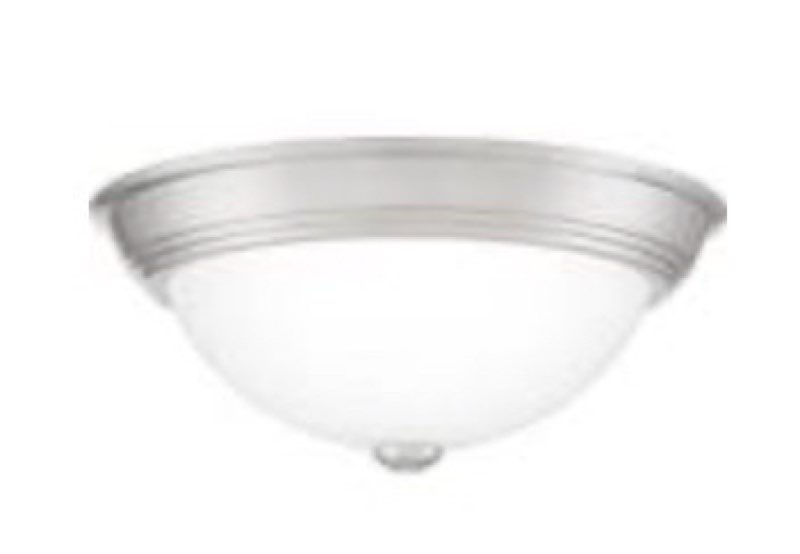 Quoizel Erwin Flush Mount Ceiling Light, 13 Inch 2-Light Brushed Nickel Opal-Etched Frosted Glass Sh