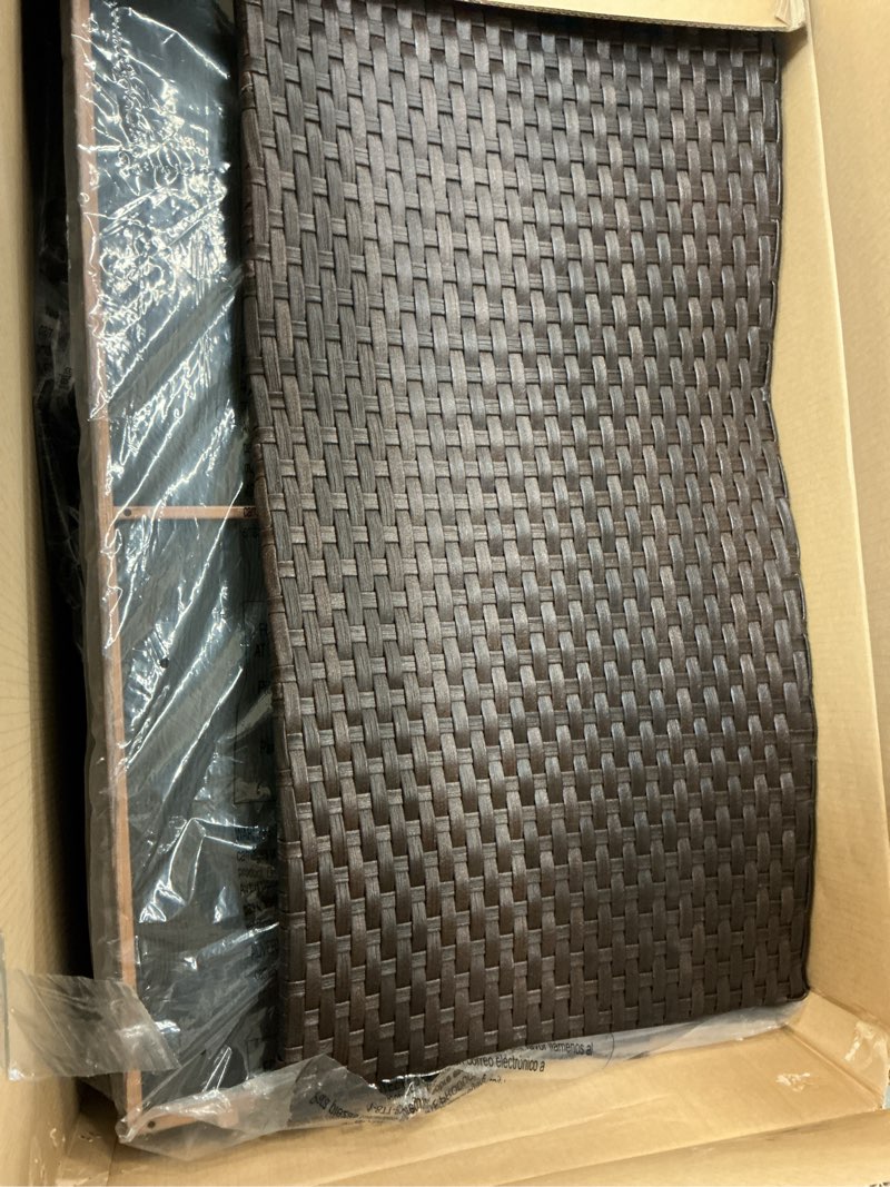 Condition photo showing As Is for 4 pcs wicker rocking set w/ coffee table heavy-duty metal frame