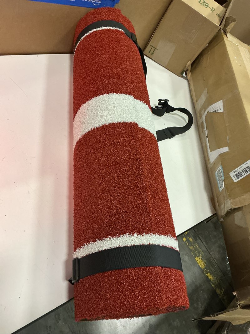 Condition photo showing Good Condition for softball pitching mat with mound - antifade turf, antislip foam backing - fastpitch equipment for softball and baseball pitchers practice clay