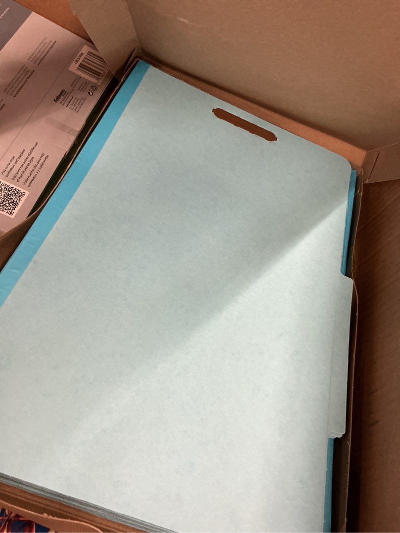 Condition photo showing Good Condition for office depot pressboard classification folders with fasteners, legal size, 100% recycled, light blue, pk of 10, od28777r