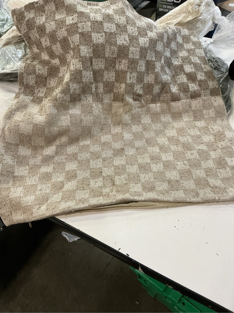Condition photo showing Good Condition for quince | bedding | nwt quince 2x20 silk cashmere checkered pillow cover 6695 | poshmark 