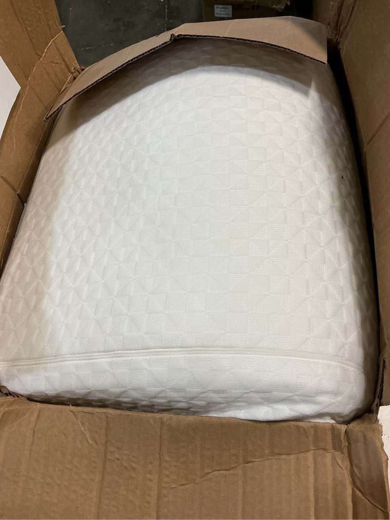 Condition photo showing As Is for vekkia 34" extra-long wedge pillow, back & arm support, bed wedge pillow for sleeping after surgery, acid reflux, snoring relief, removable washable cover & double side pockets, 7.5" height, gray white/gray longer wedge pillow(34"x22"x7.5")