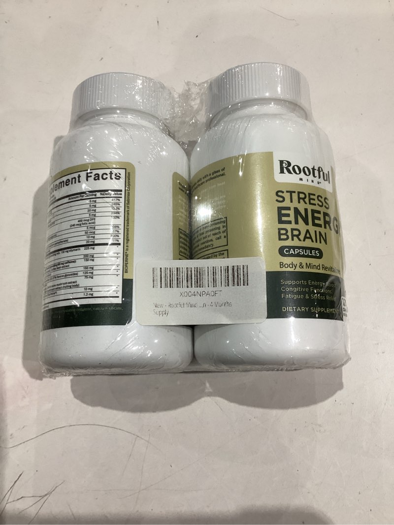 Condition photo showing item condition for Stress Energy Brain (2 Pack) - Fatigue Supplement with Stress, Energy Support - Rhodiola Rosea, Lions Mane, L Theanine, Ginkgo Biloba, Milk Thistle, Iron - 4 Months Supply