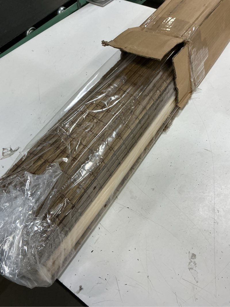 Condition photo showing Good Condition for cordless bamboo roman shades for windows, blinds size (34" w ×64" h) colour (highfield teak) ?room darkening?highfield teak 34" w × 64" h