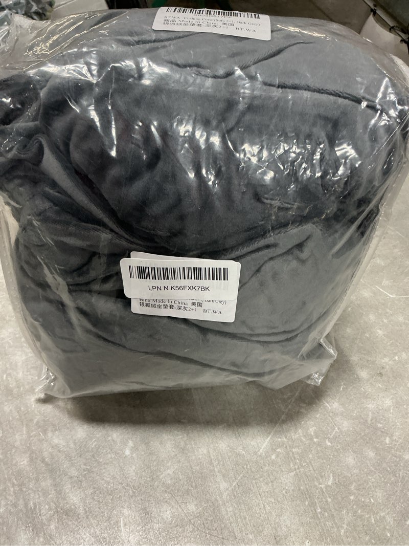 Condition photo showing Good Condition for Sectional Couch Covers for 3-Piece Seat Cushion Velvet Separate L Shape Couch Cover Stretch Sofa Slipcover with 2 Pieces Pillowcases Furniture Protector (Sofa 2 Seater + 1 Chaise, Dark Grey) Dark Grey 2 Seater + Chaise