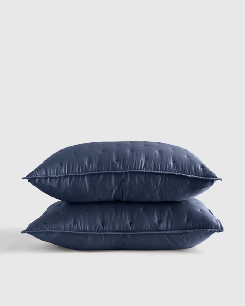 ( 2pack ) quince bamboo dream quilted sham set 20x26 color nightfall