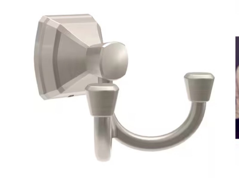 delta knoxville spotshield brushed nickel double -hook wall-mount towel hook