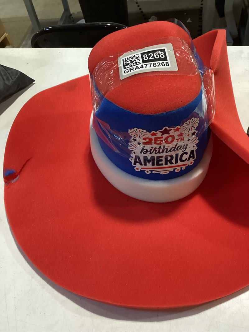 Condition photo showing As Is for america 250 cowboy hat (similar to stock photo)