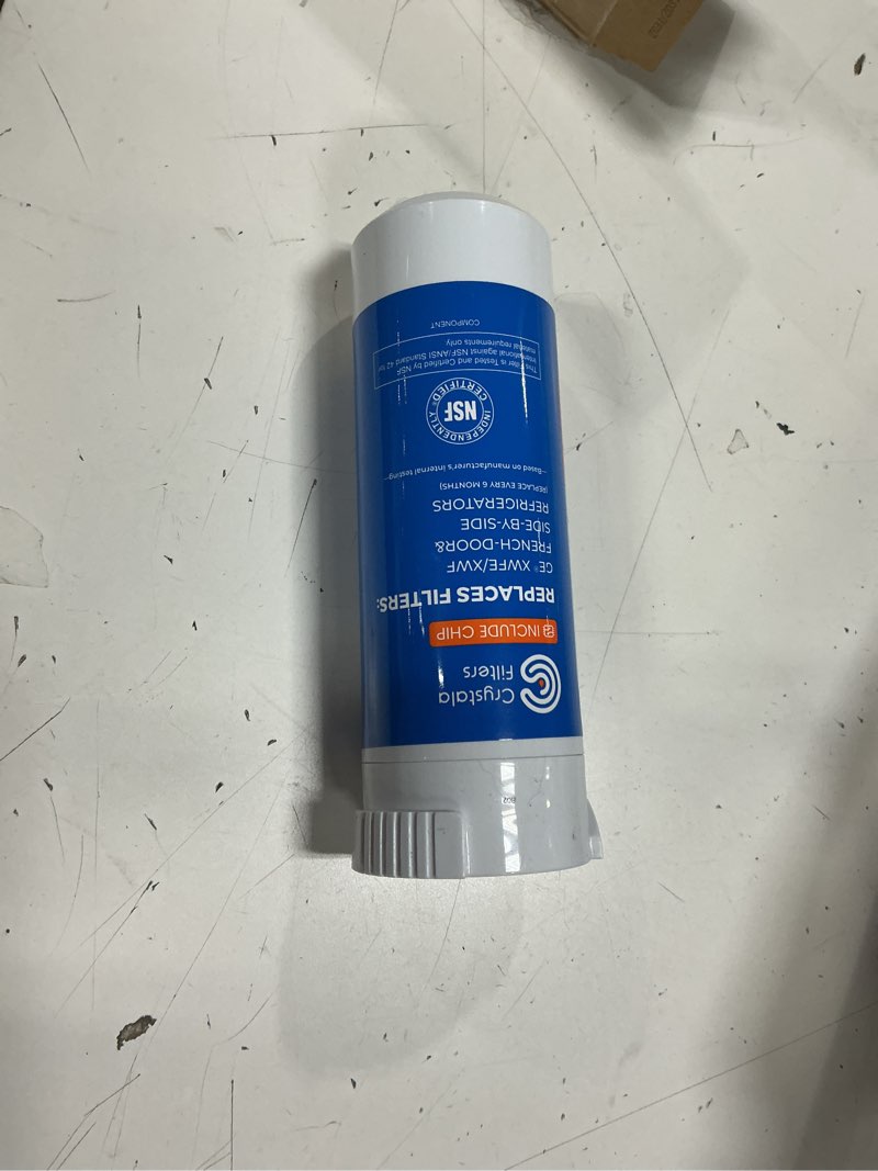 Condition photo showing Good Condition for crystala filters water filter compatible with xwfe (built-in chip), replacement for ge xwfe, xwf refrigerator water filter pack of 1 1 count (pack of 1)