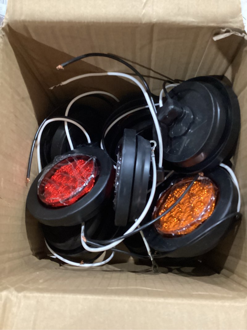 Condition photo showing Good Condition for true mods 2.5\" 12v red round 11 led light [2 in 1 reflector] [polycarbonate] [dot approved] [grommet & plugs] [2 year warranty] submersible circle side marker for semi truck boat trailer rv