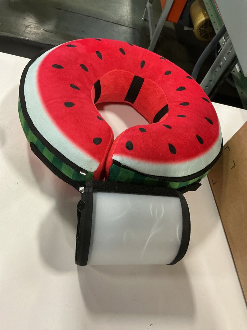 Condition photo showing Good Condition for Dog Cone,Dog Surgery Collar,Dog Cones for Small Medium Large Dogs,Inflatable Cone for Dogs,Watermelon Dog Cone Collar, Does not Impede Vision Dog Recovery Collar watermelon Medium