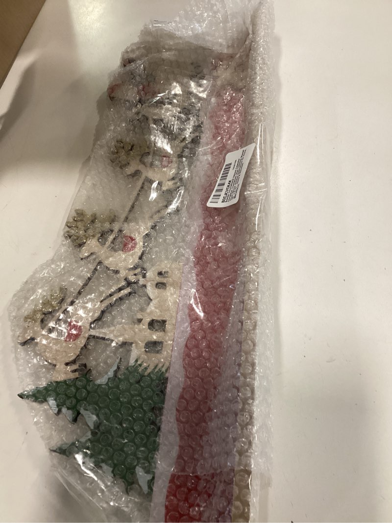 Condition photo showing Good Condition for Boston International Advent Calendar Christmas Countdown Sign Tabletop Mantel Shelf Winter Holiday Decorations for Home, 18" x 6.75", Santa & Reindeer 18" x 6.75" Santa & Reindeer