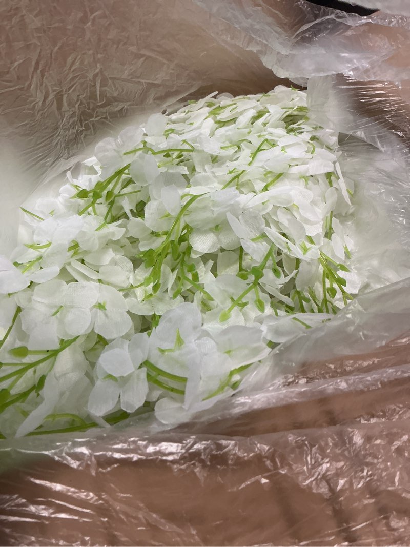 Condition photo showing Good Condition for yunsailing 108 pack 43.2 in/ 3.6 ft artificial fake wisteria hanging flowers wisteria faux flowers garland silk vine rattan long hanging flowers string for home outdoor wedding party(white)