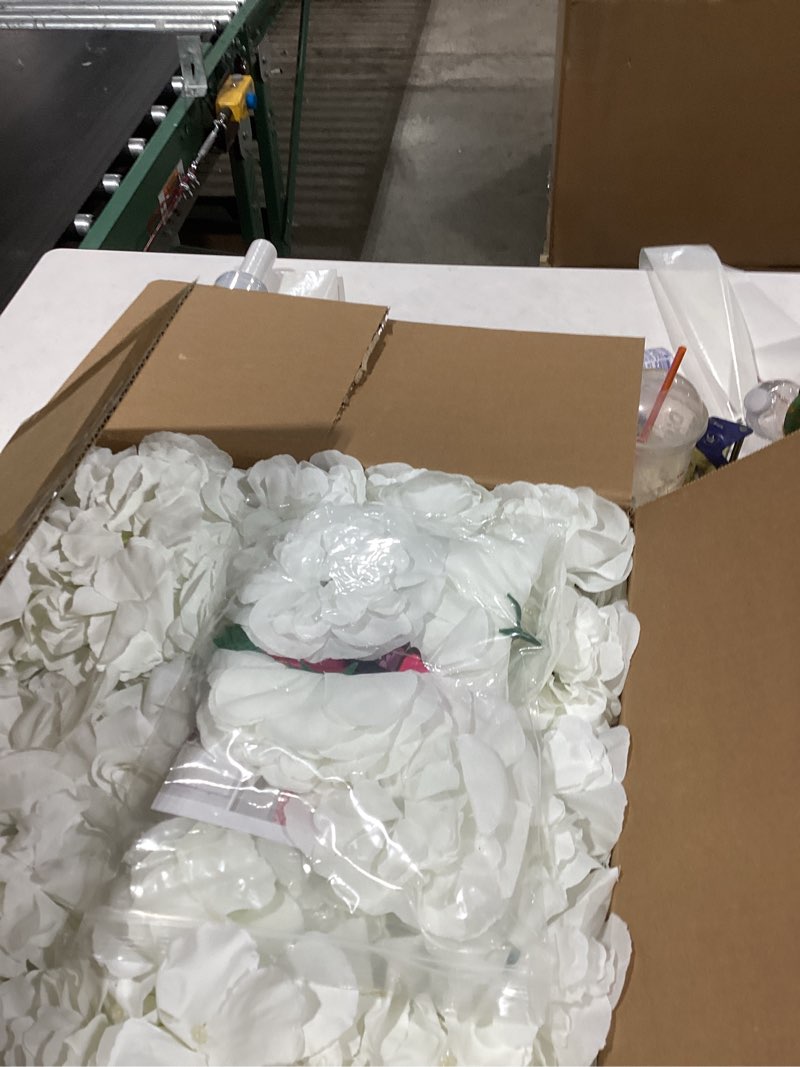 Condition photo showing New/Like New for Artificial Flower Wall Backdrop 9 PCs of 16.5x16.5 Inch Floral Wall Panels 3D Silk Rose Wall Decor for Weddind Stage Party Photo Background Home Decoration-Barbie Pink Barbie Pink 9