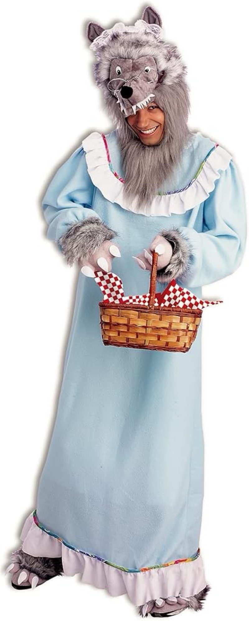 forum novelties men's adult fairy tales granny wolf costume adult blue