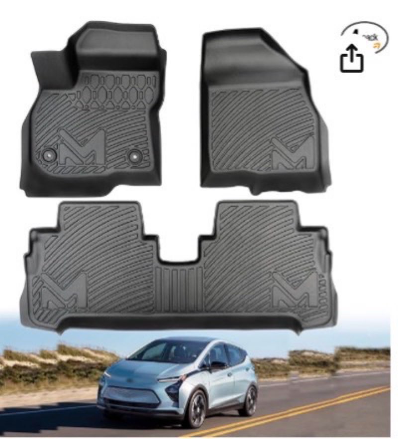 TPE Automotive Floor Mats Custom for 2017-2024 Chevrolet Bolt EV (Not for EUV), All Weather Cover Pr