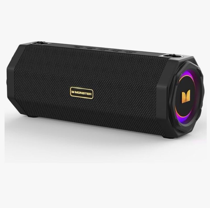 monster speaker s200 wireless portable bluetooth speaker, 24h playtime, ipx6 waterproof, 50w stereo 