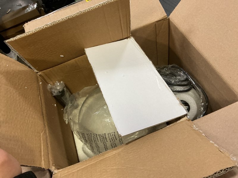 Condition photo showing As Is for 8 Inch Black Mid Century Pendant Light Globe Clear Glass Fixture Lights Kitchen Island Globe Pendant Light Mid Century Adjustable Hanging Farmhouse Lights Fixtures for Kitchen Island Clear & Black 8 Inch