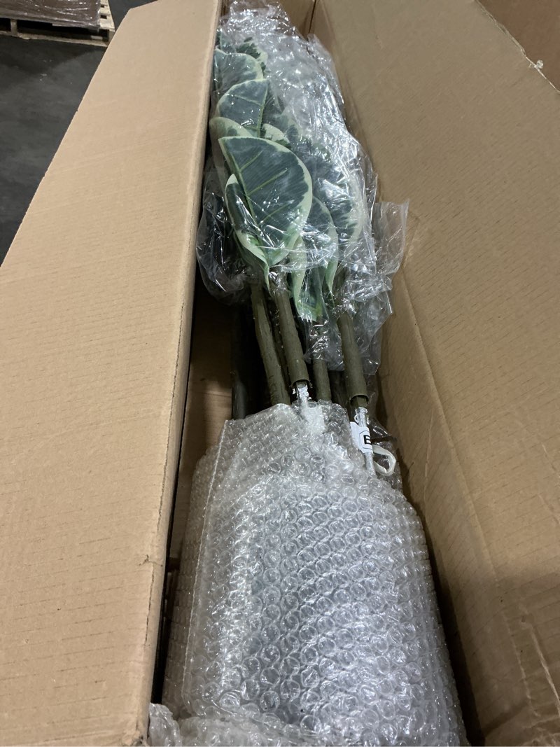 Condition photo showing Good Condition for Artificial Rubber Tree Plant 6ft Tall Faux Ficus Tree Potted Fake Tropical Plants Decorative House Plants Large Floor Artificial Trees for Home Office Decor, Without The Pot