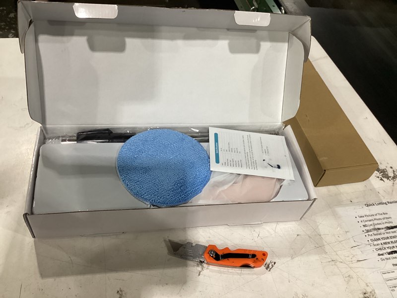 Condition photo showing New/Like New for leebein electric spin scrubber, cordless powerful scrub brush for cleaning bathroom, kitchen, shower tub and floor tile with adjustable extension long handle and 8 replaceable brush heads(rose)