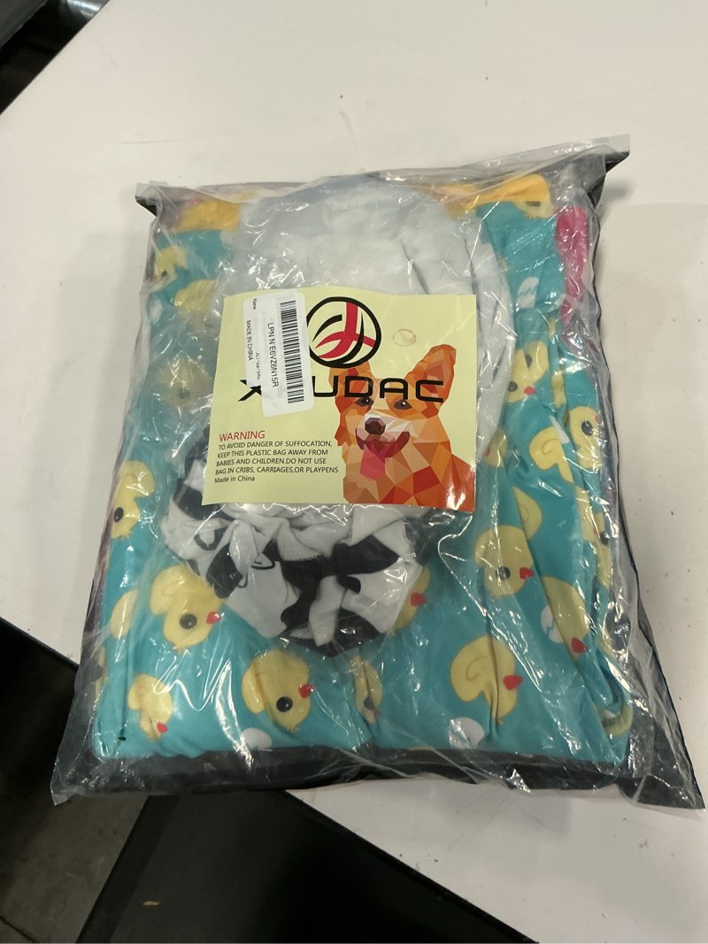 Condition photo showing Good Condition for xpudac 4 pieces dog pajamas for large dogs pjs clothes puppy onesies for doggie duck shirts sleeper for pet cats jammies-5xl black cow,duck,pig, bunny 5x-large(chest-31.9" back-23.6" neck-19.3")
