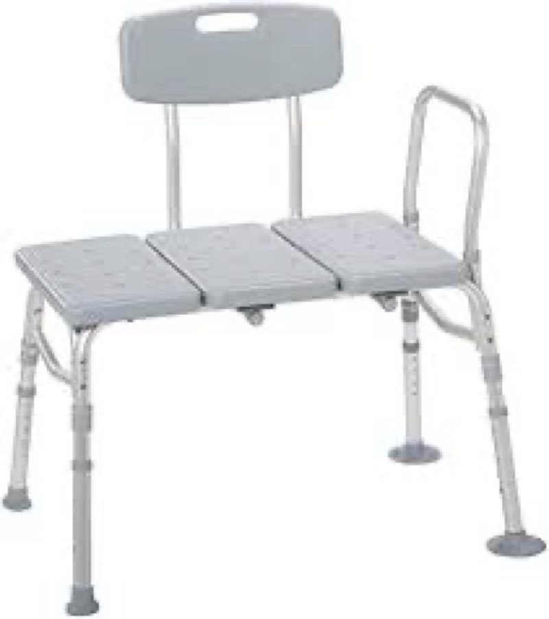 drive medical tub transfer bench for bathtub - safer, independent bathing aid - height adjustable be
