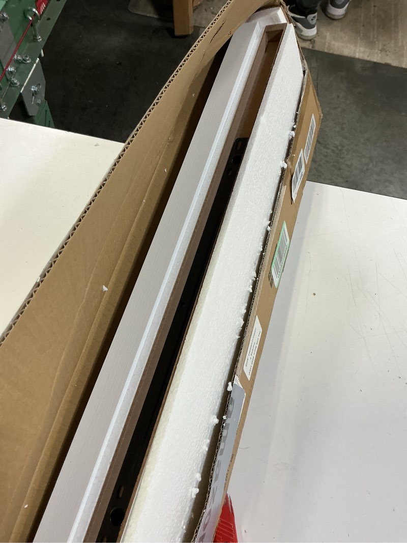 Condition photo showing As Is for AMADA HOMEFURNISHING Floating Shelves, 32? Large Wall Mounted Shelves for Bathroom, Bedroom, Living Room, Kitchen, Office, Hanging Shelf for Wall Décor Storage, Set of 2, White White 32 inches