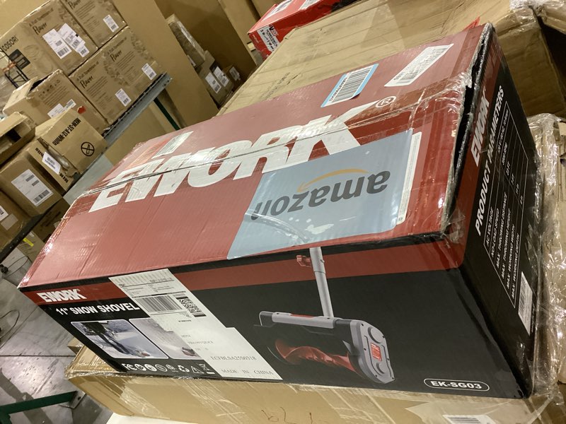 Condition photo showing As Is for EWORK Corded Snow Shovel 11-Inch 1200W 10A Powerful Electric Snow Shovels, 6-Inch Clearing Depth, 23-Foot Max Throw Distance, Power Snow Blower for Driveway, Steps, Sidewalk, Porch 1200W 10A Corded Snow Shovel