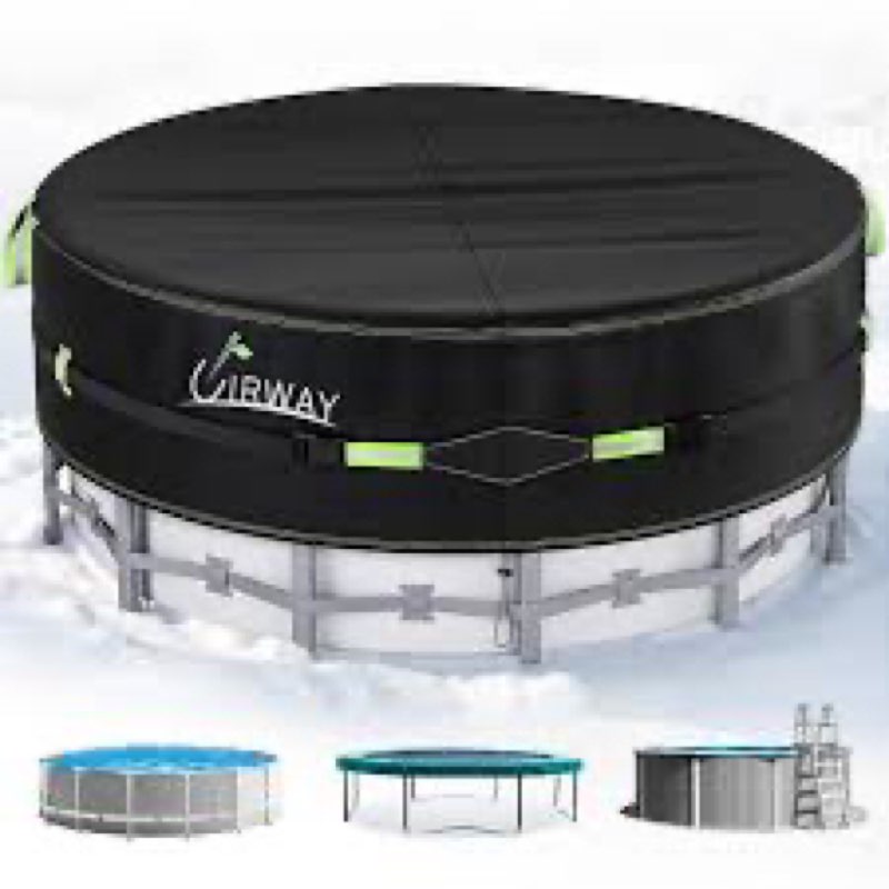UIRWAY 21 Ft Round Pool Cover with Reflective Strips, Swimming Pool Cover for Above Ground Pools, So