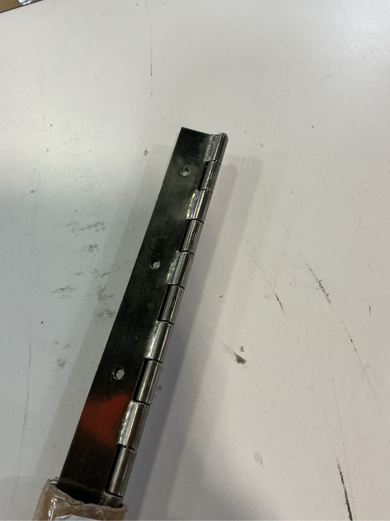 Condition photo showing Good Condition for marine grade 304 stainless steel piano hinge, 12"x2" continuous boat hinge, 0.06'' thickness heavy duty polished finish long hinge with screw for cabinet, cabin door, stocker box (4 pack) marine grade 304 stainless steel 12 inch (4pcs)