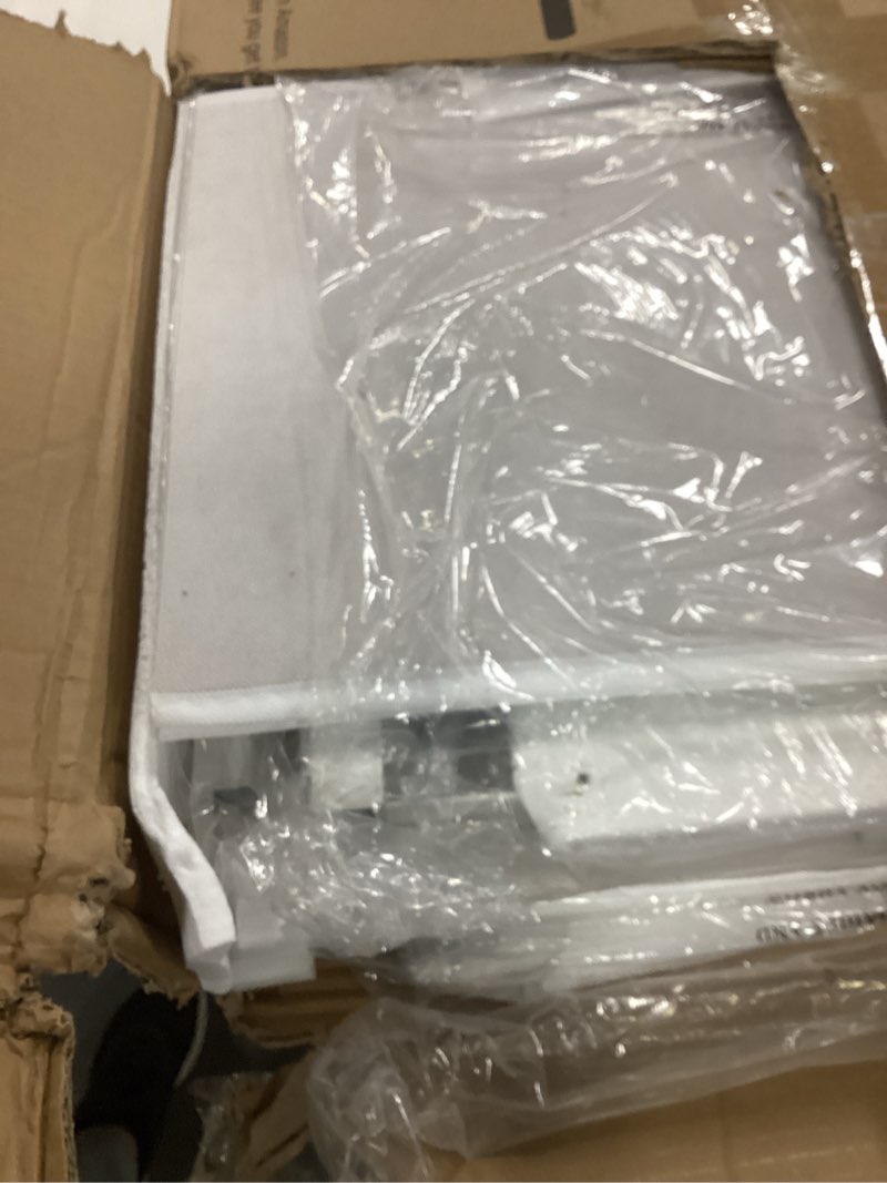 Condition photo showing Good Condition for Lufeiya White Desk with Fabric File Drawers Cabinet, 47 Inch Reversible Computer Desk with Filing Cabinet for Bedroom Small Space Home Office, Modern Writing Table PC Desks, White White 46.6"