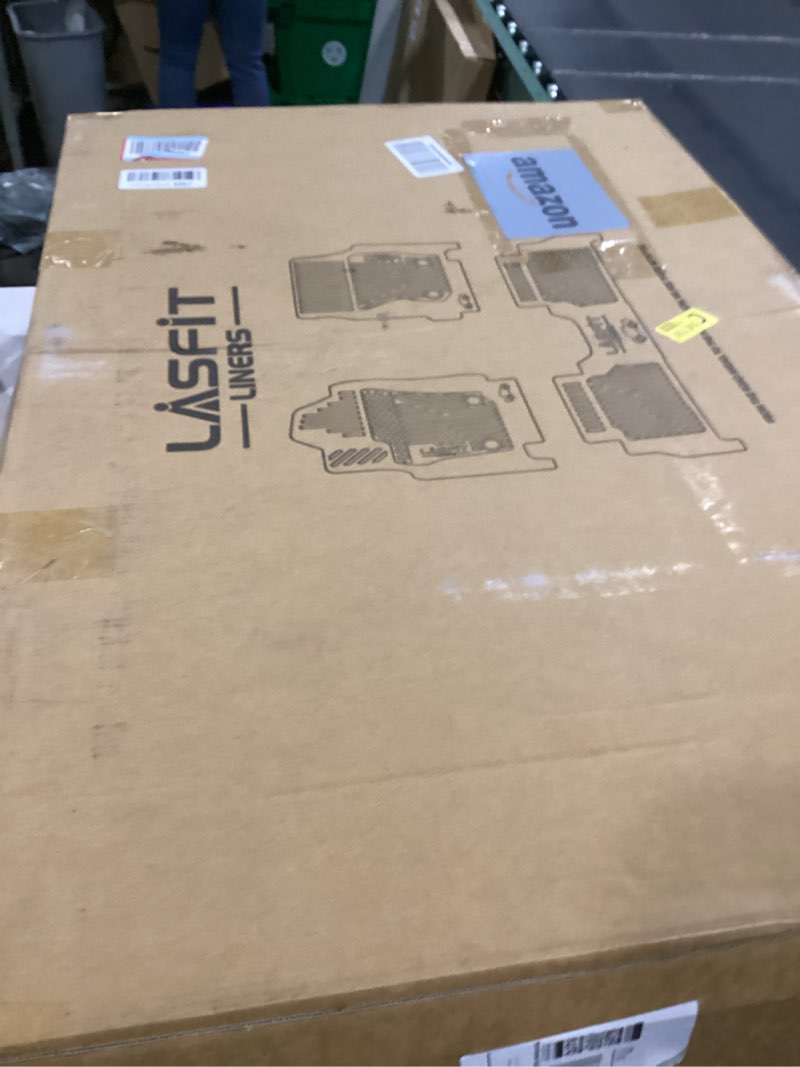 Condition photo showing As Is for lasfit floor mats for ram 1500 crew cab 2025 2026 with rear under-seat factory storage bucket seat, all weather tpe custom fit car mats floor liners 1st & 2nd row, black 1500 crew cab 2025-2026 with storage floor mats