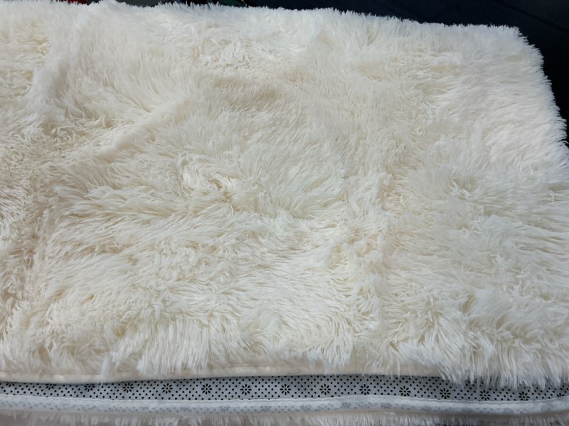 Condition photo showing Good Condition for 4x6 area rug for bedroom,ivory fluffy shag living room rug bedside rugs | ultra soft fuzzy rug non slip non-shedding indoor plush carpet for living room dorm home decor ivory 4' x 6' (rectangular)