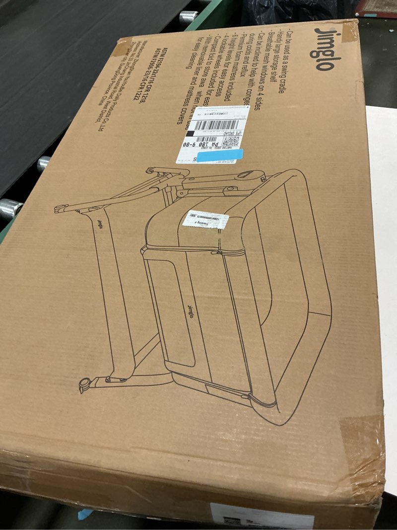 Condition photo showing Good Condition for 3 in 1 Baby Bassinet, Bedside Bassinet for Baby, Rocking Bassinet with Comfy Mattress and Wheels, 6 Height Adjustable Easy Folding Portable Bedside Crib for Newborn