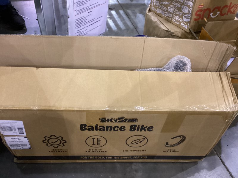 Condition photo showing As Is for 16 Inch Balance Bike, Toddler Bicycle Ages 5-8, Air Tires, Footrests, No Pedals Push Bike, Toddler Outdoor Toy Bike for Kids, Boys Girls Blue