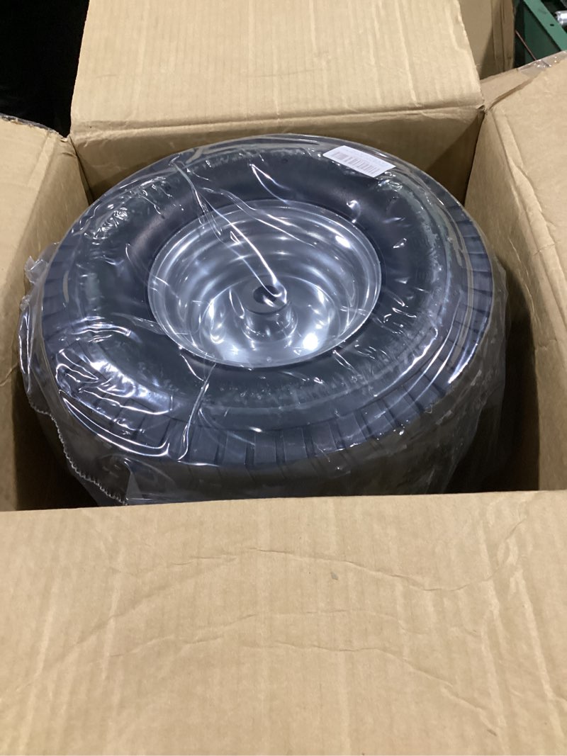 Condition photo showing New/Like New for wiltire 15x6.00-6 tire and wheel assembly (2 pack),replacement riding lawn mower front tires - with 3" centered hub and 3/4" bushings (extra 5/8" bushings)
